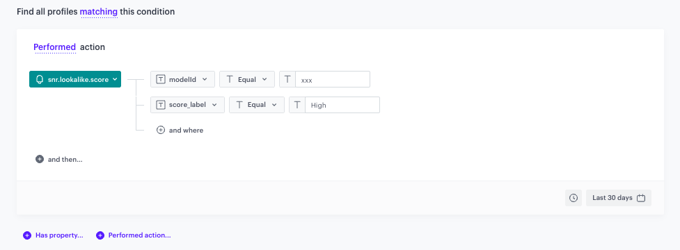 The conditions for the audience of the email