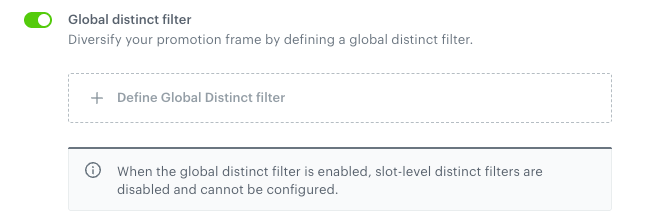 Global distinct filter enabled