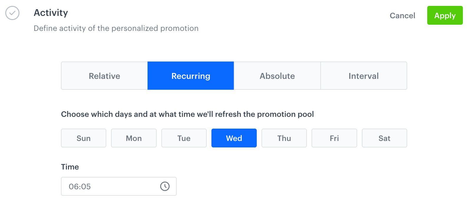 Limits for check-out