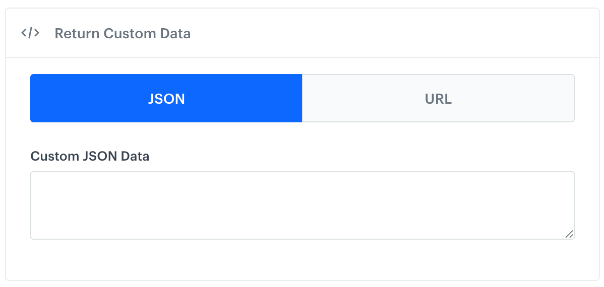 Configuration of the Return custom data consequence