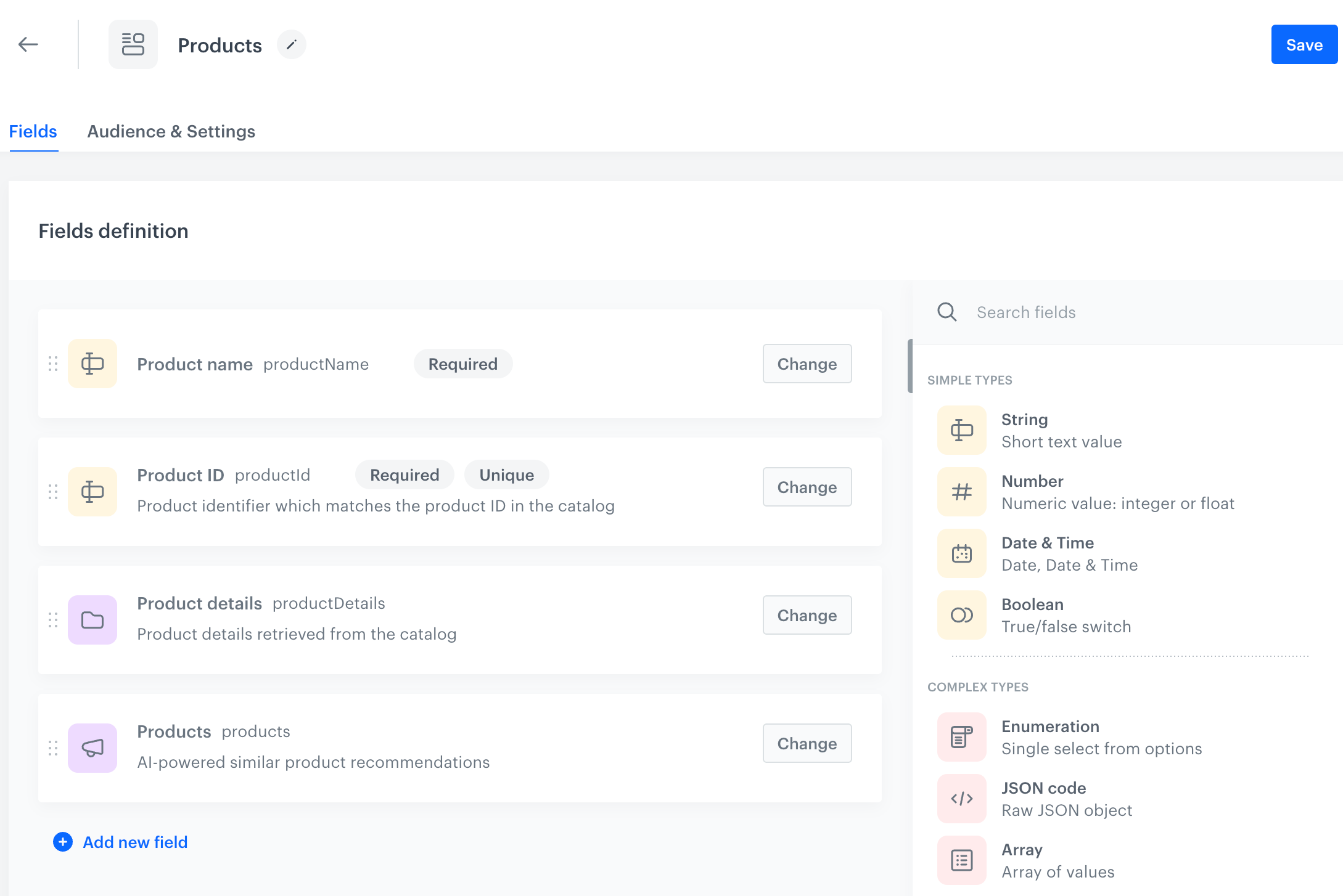Creating a schema — Synerise Documentation