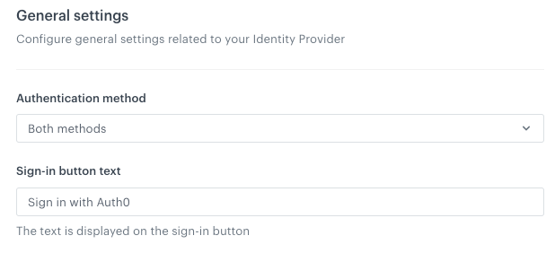 General settings