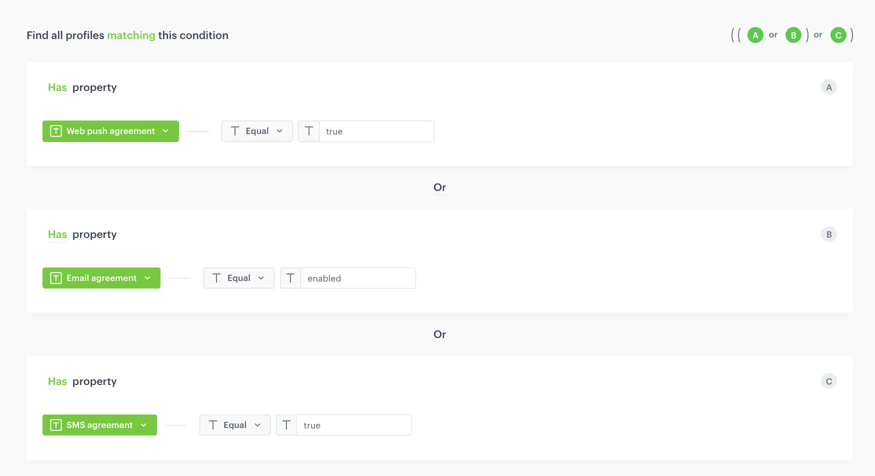 Decision Hub segmentation configuration for customers with high propensity to buy and communication consent