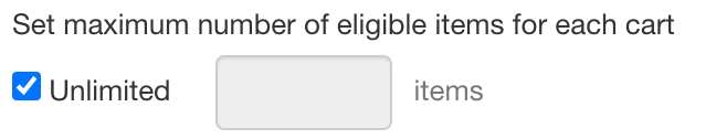 Number of items promotion applies to in VTEX