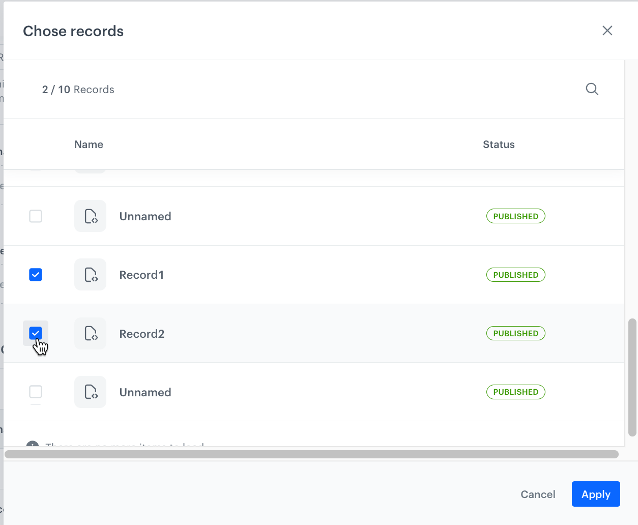 Selecting a record in a one-to-many reference