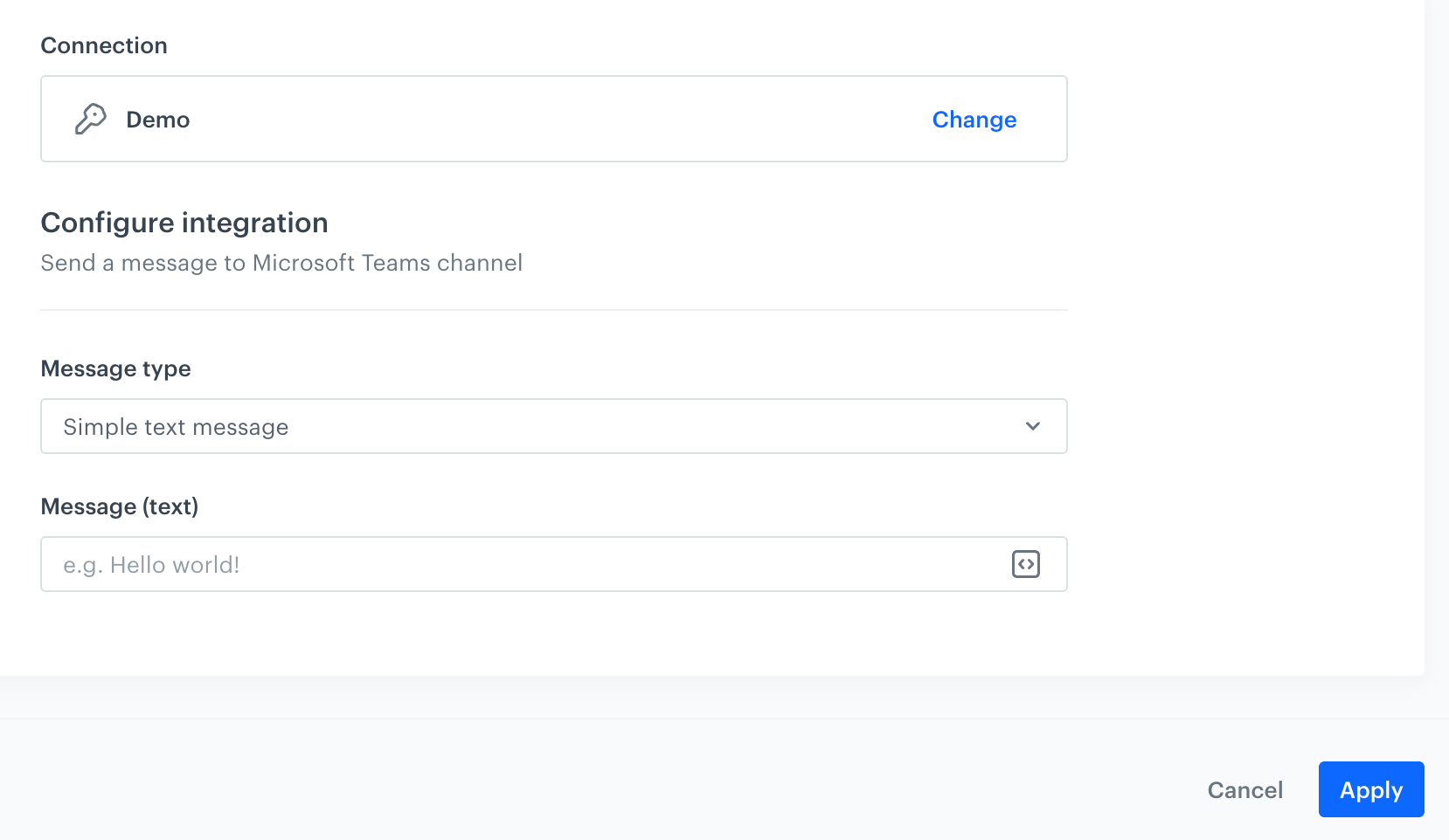 Blank node configuration form