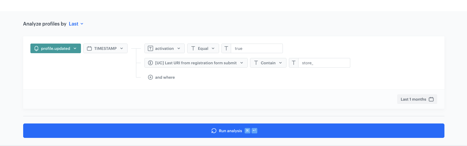 Configuration of the aggregate for account confirmation timestamp after in-store registration