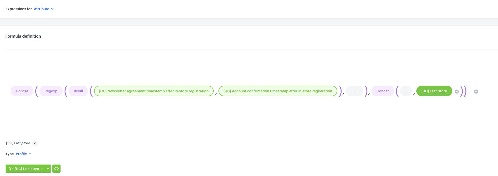 Configuration of the Data_Store expression