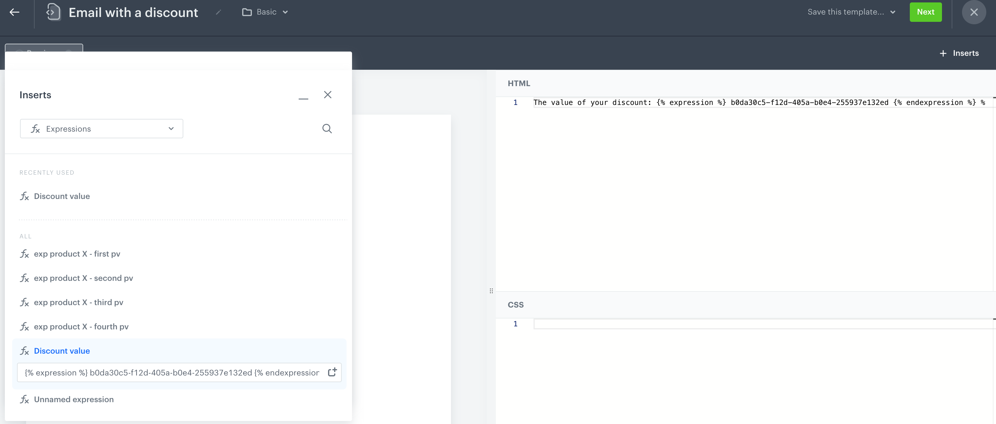 Update the value of discounts in communication — Synerise Documentation