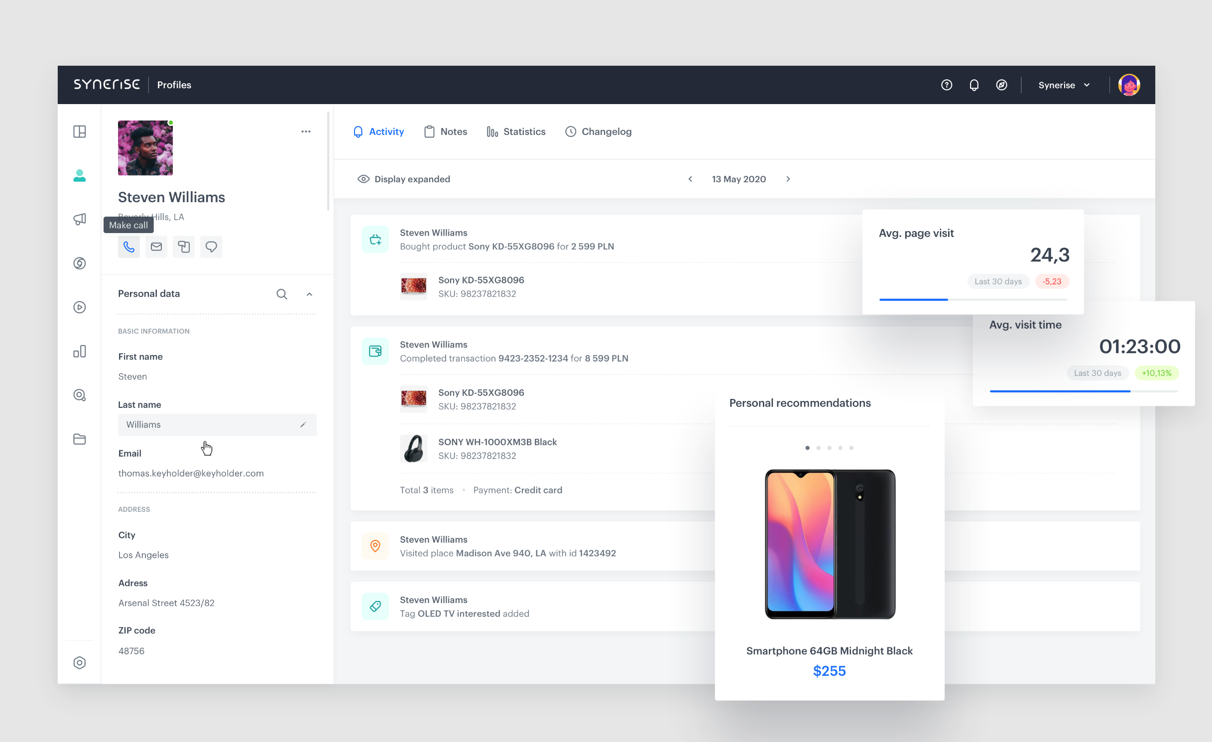 Screenshot presenting integration