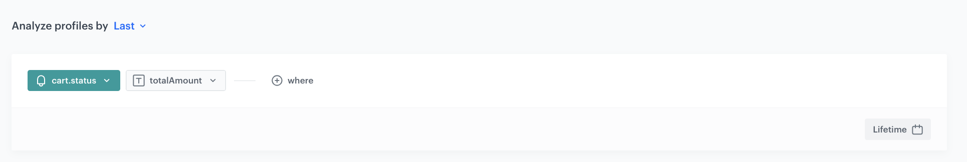 Decision Hub Last aggregate returning the totalAmount parameter of the last cart.status event over a customer's lifetime