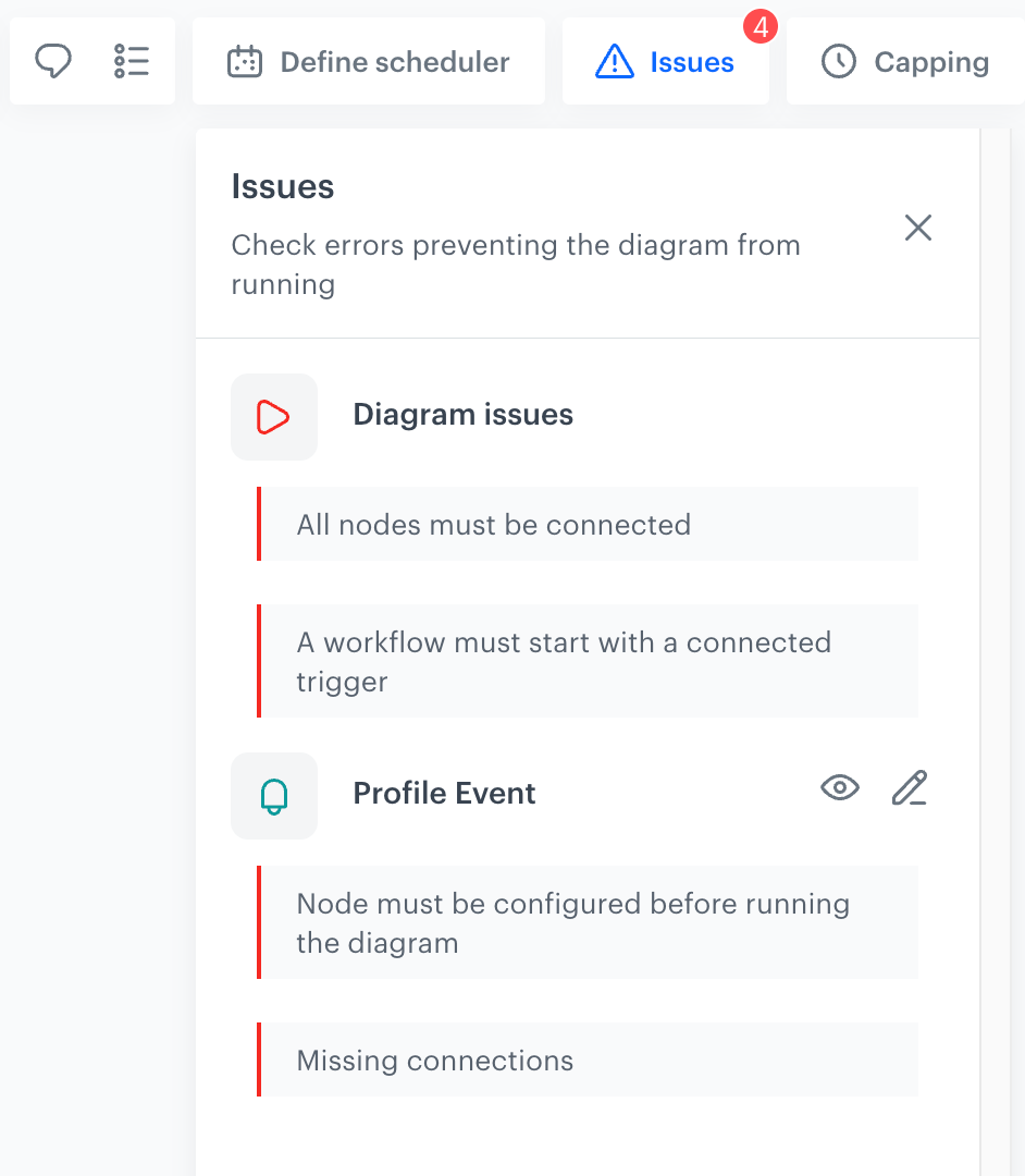 The Issues tab