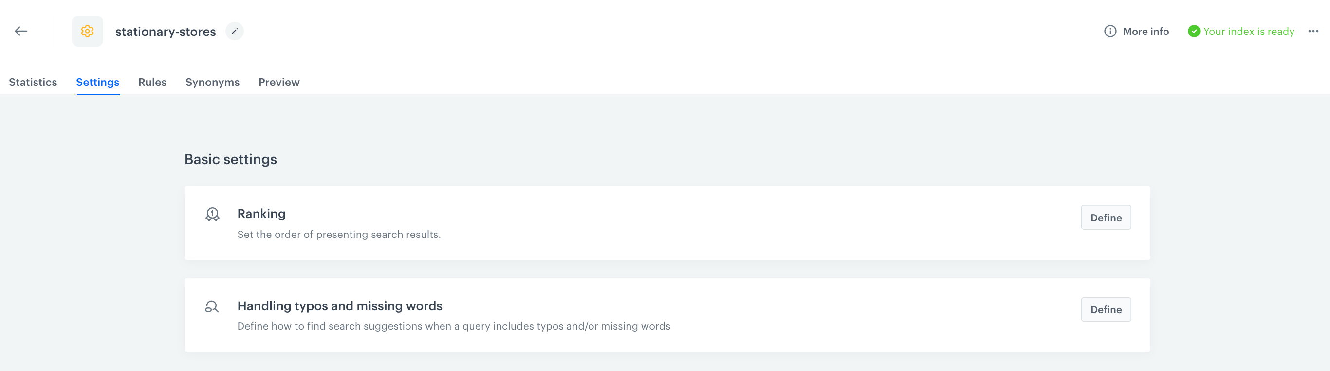 Your index is ready