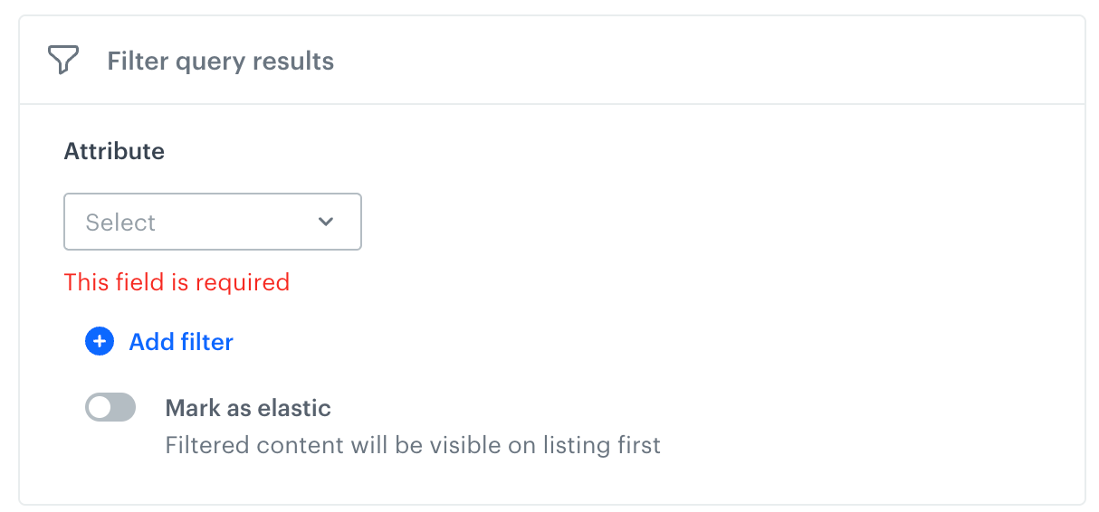 Configuration of the Filter by query results consequence