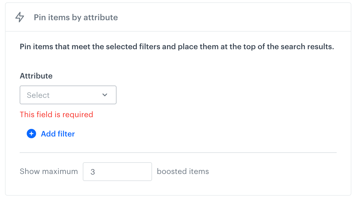 Configuration of the Pin items consequence
