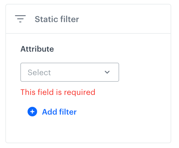 Configuration of the Static filter consequence