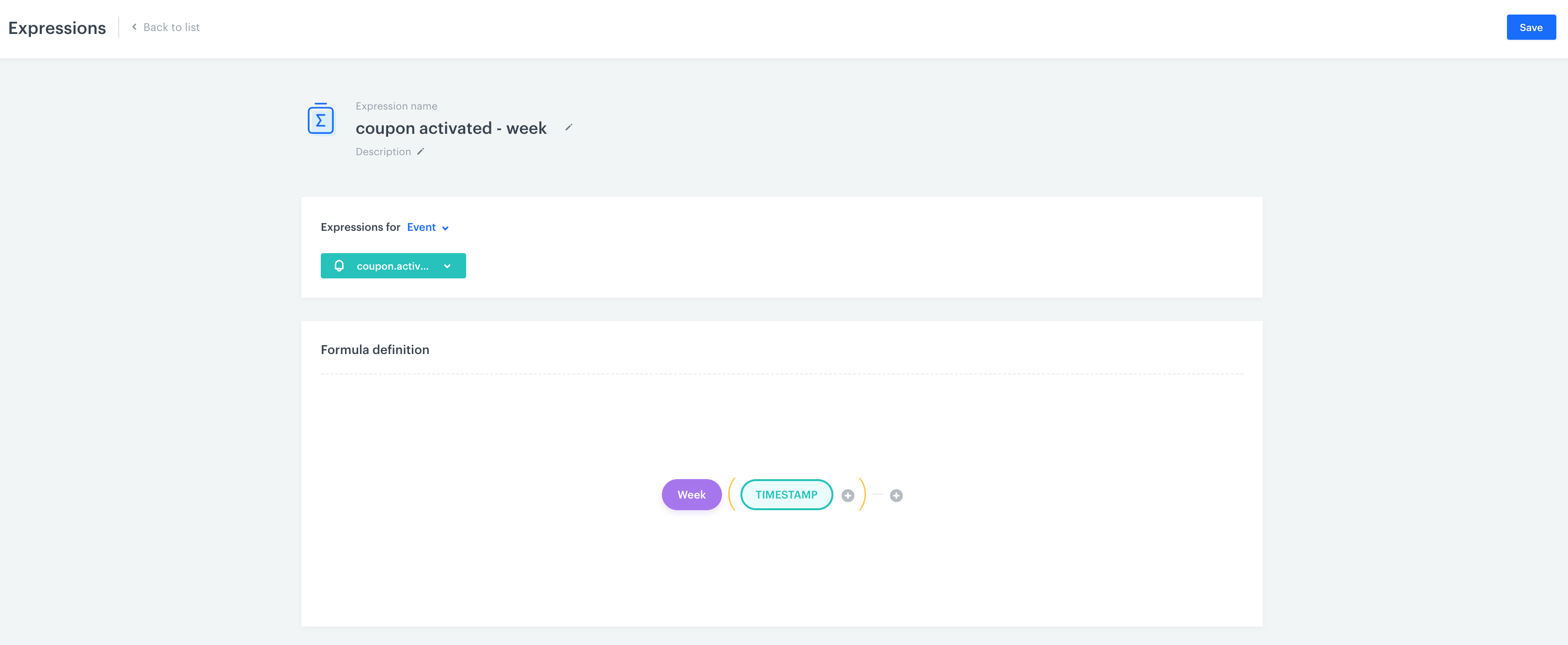 The construction of the Week formula