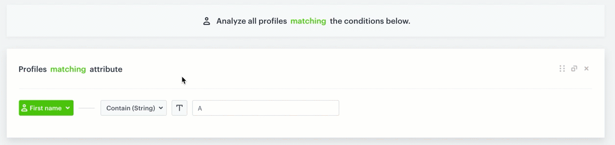 Changing the filter logic between matching and not matching the entire analysis