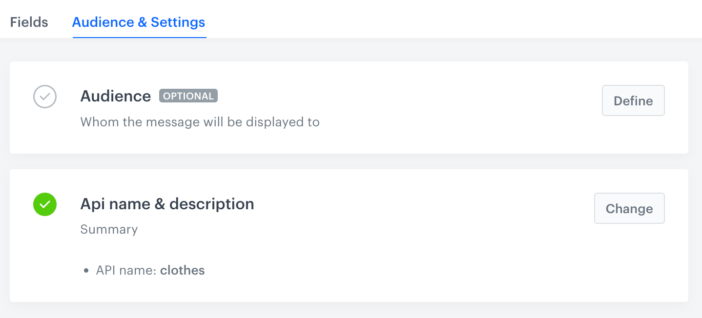 The Audience & Settings section