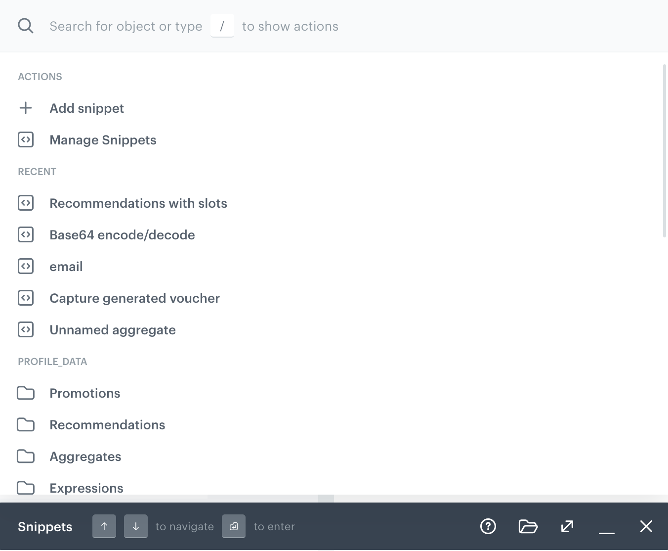 Snippet manager