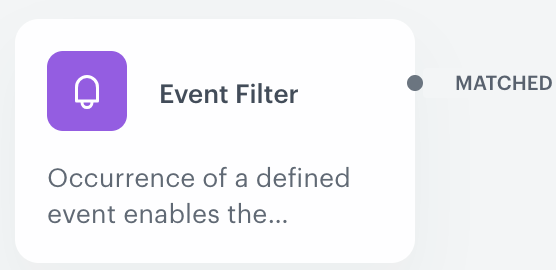 Event filter one branch configuration