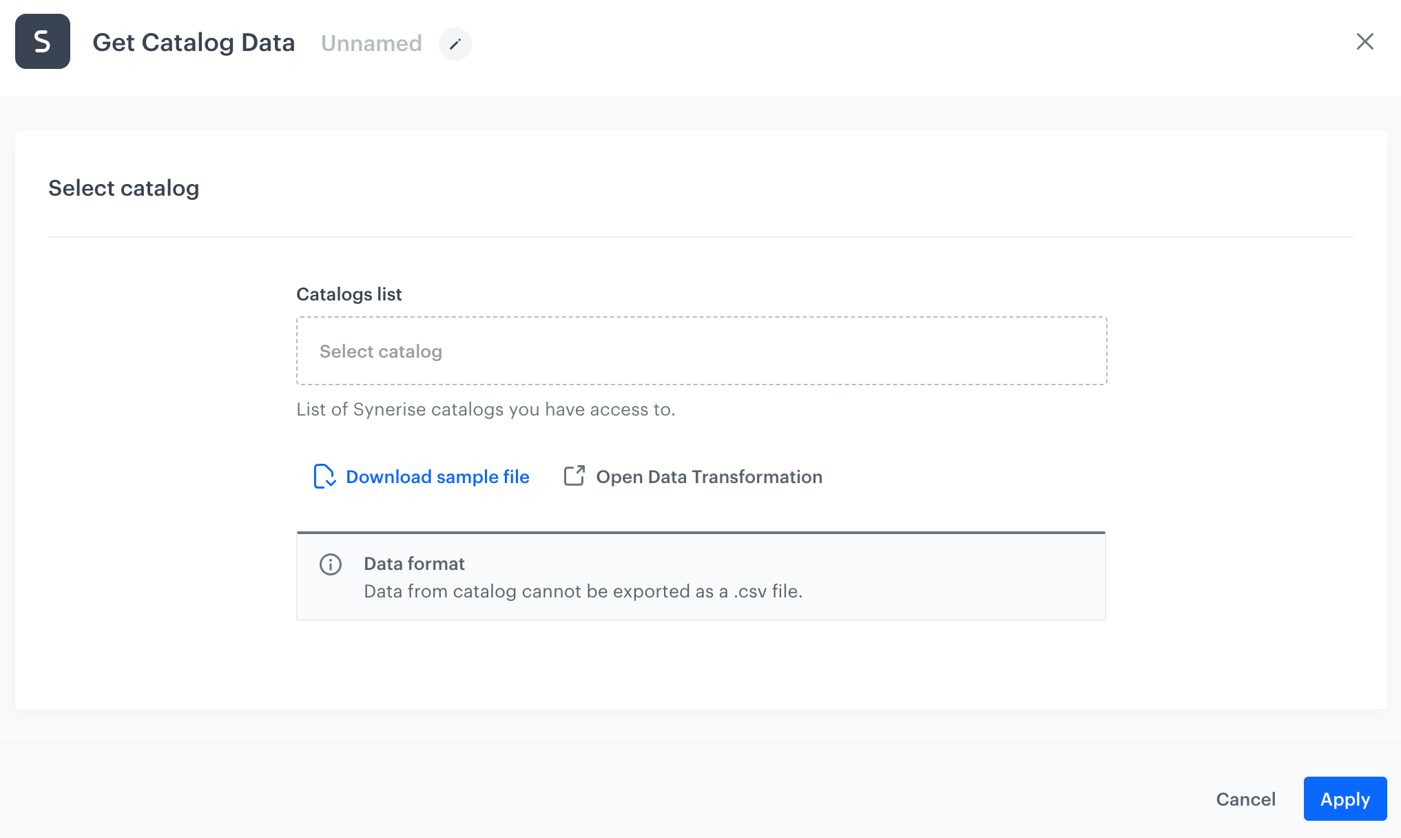 A blank node configuration form