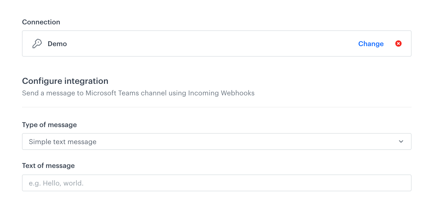 Blank node configuration form