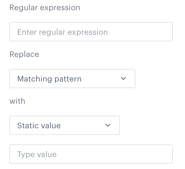 Regular expression configuration form