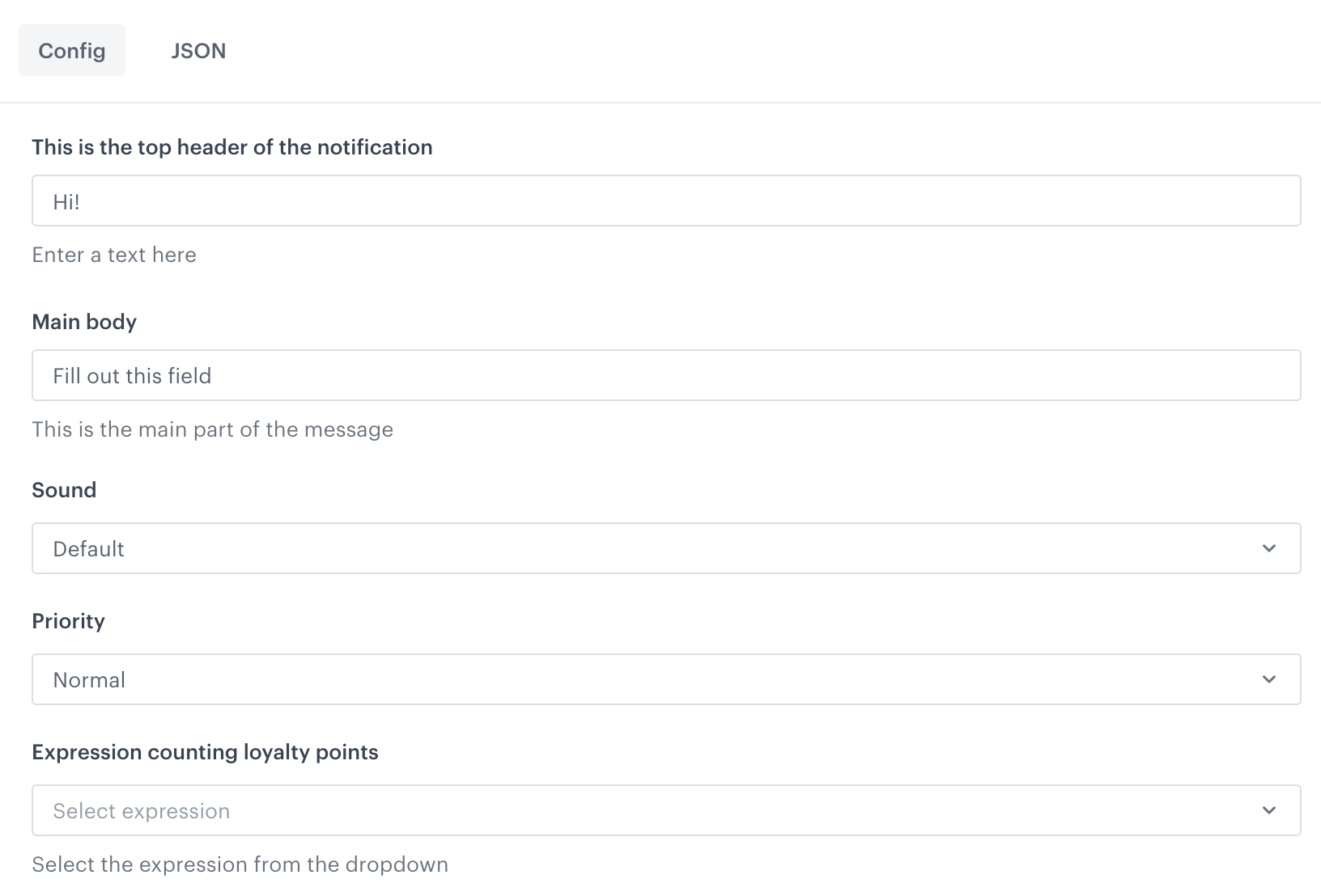 Defining the settings of a string variable