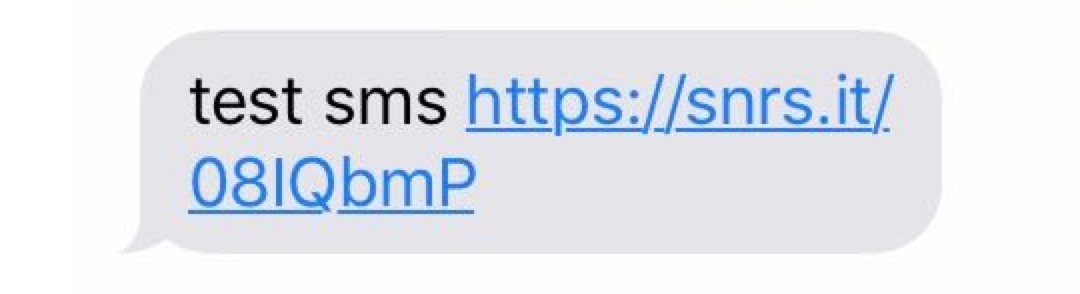 Shortened URL in a text message