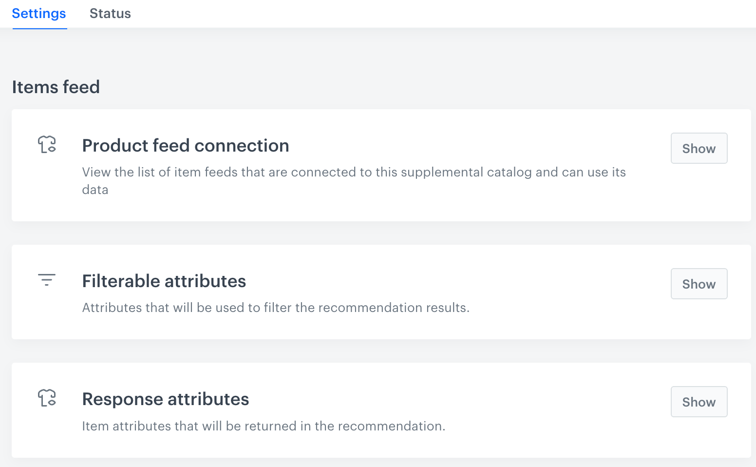 Configuration of the supplemental catalog