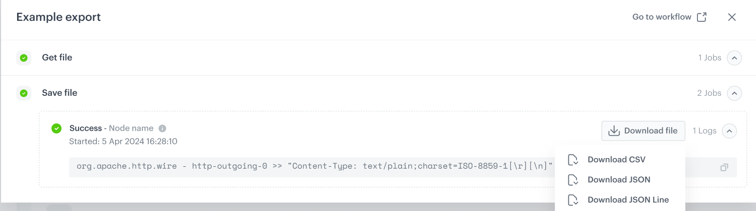 Download file button shows up