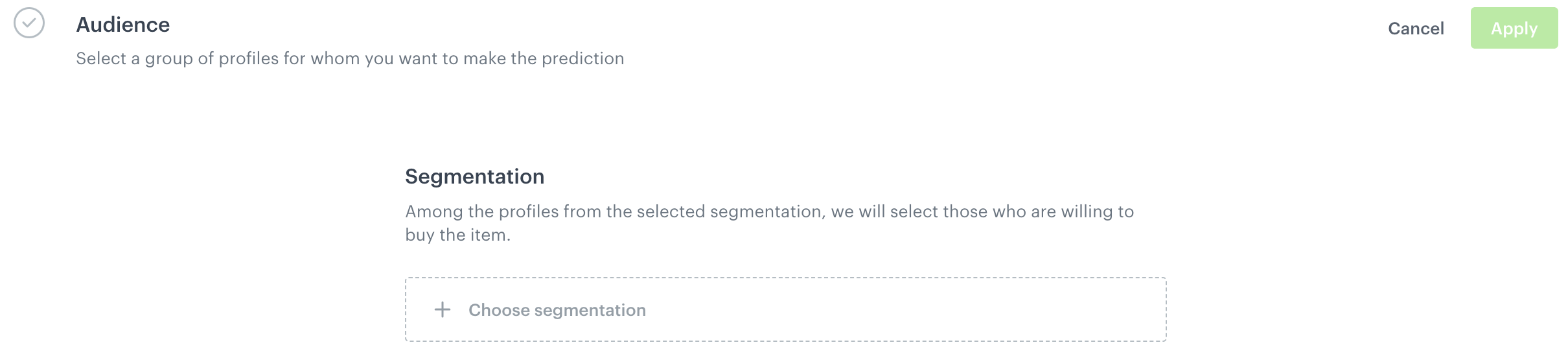 Selecting an audience to be analyzed