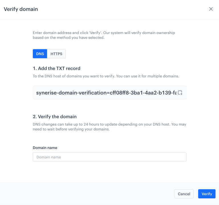 DNS entry verification