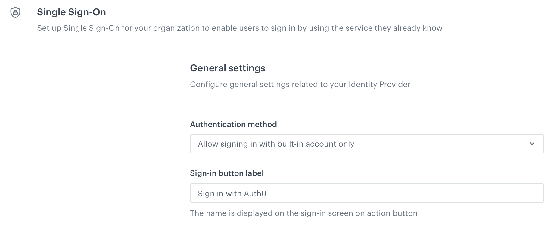 General settings