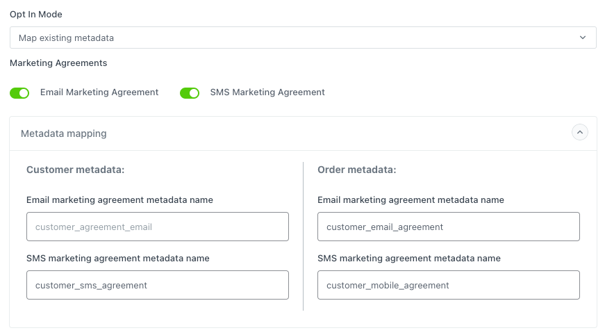 Mapping existing metadata form