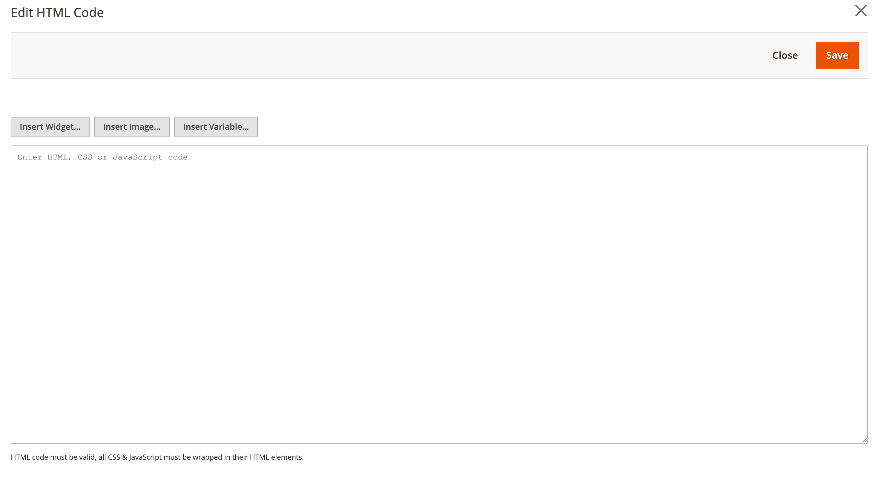 diting the HTML code widget
