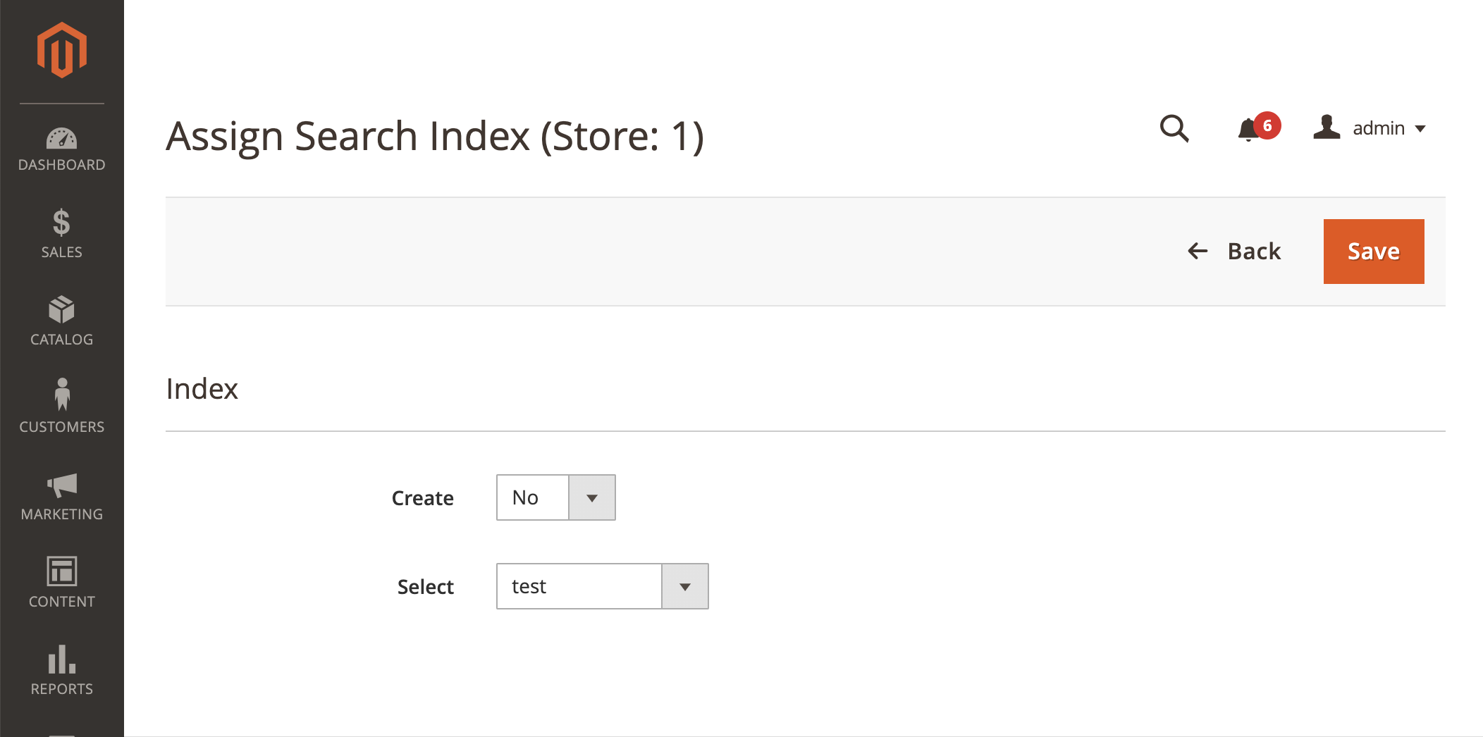 Selecting a search index