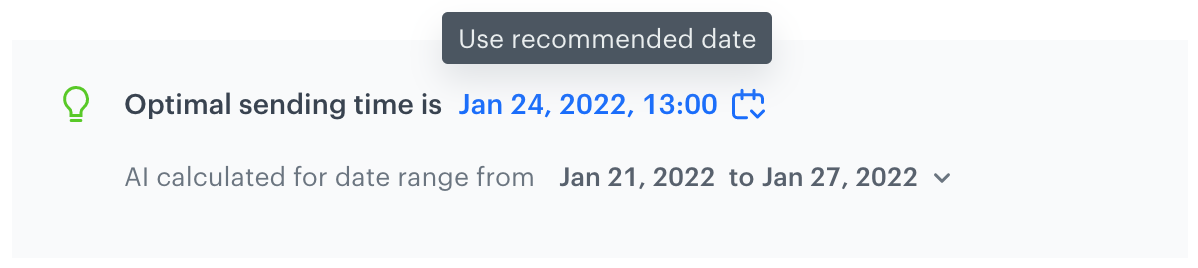 Use recommended date in the email wizard
