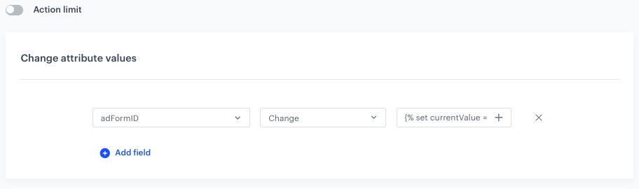 The configuration of the Update Profile node