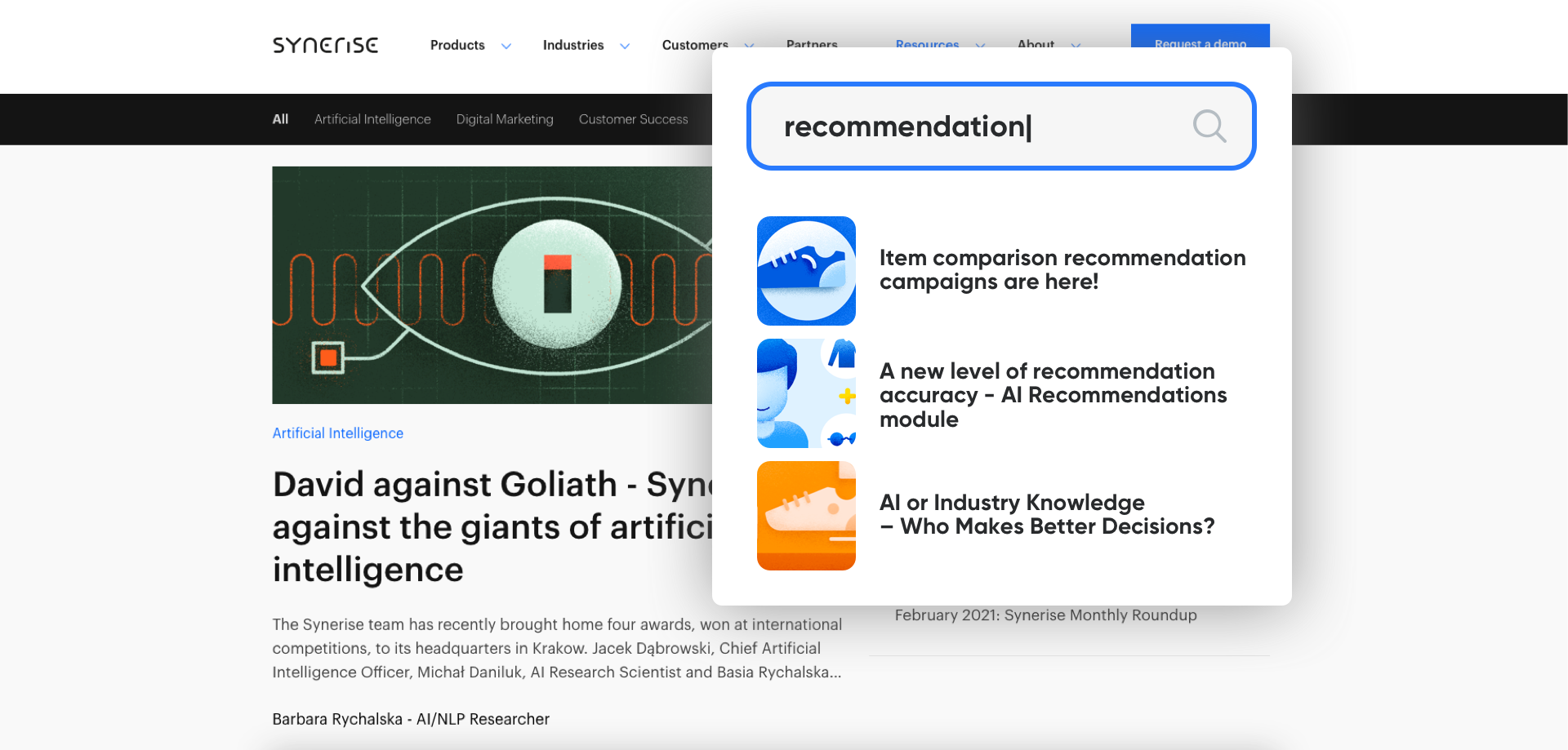 AI Search on the Synerise blog