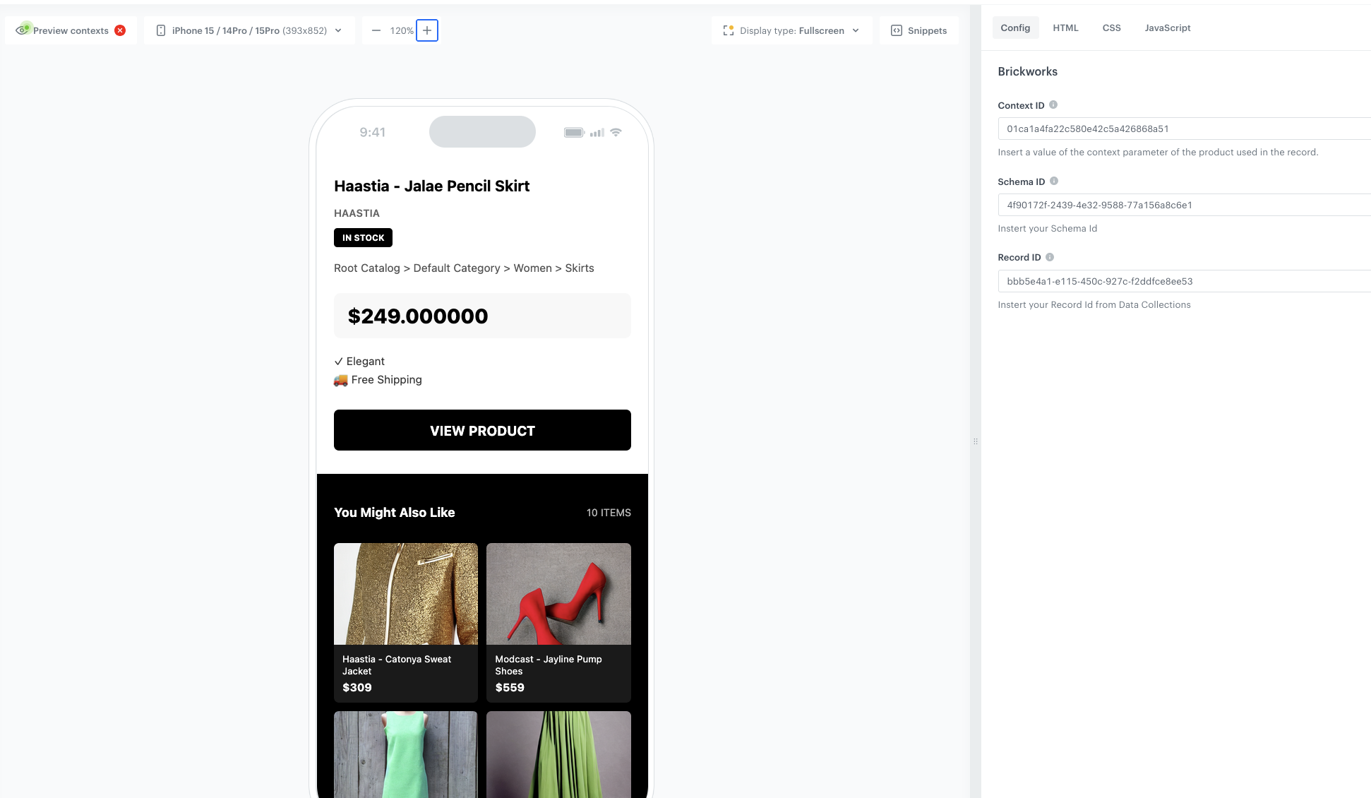 The view of the brickworks configuration