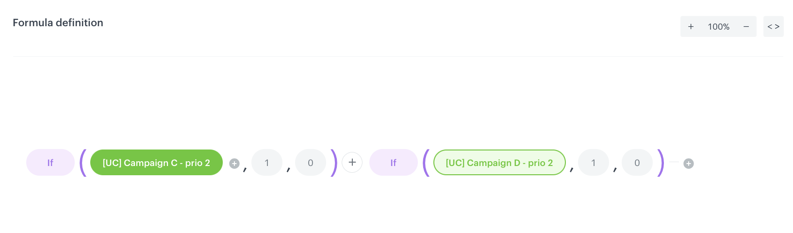 Configuration of the expression counting medium priority campaign eligibility