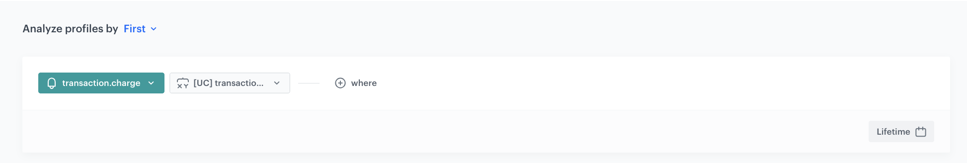 The view of the configuration of the aggregate returning first transaction date