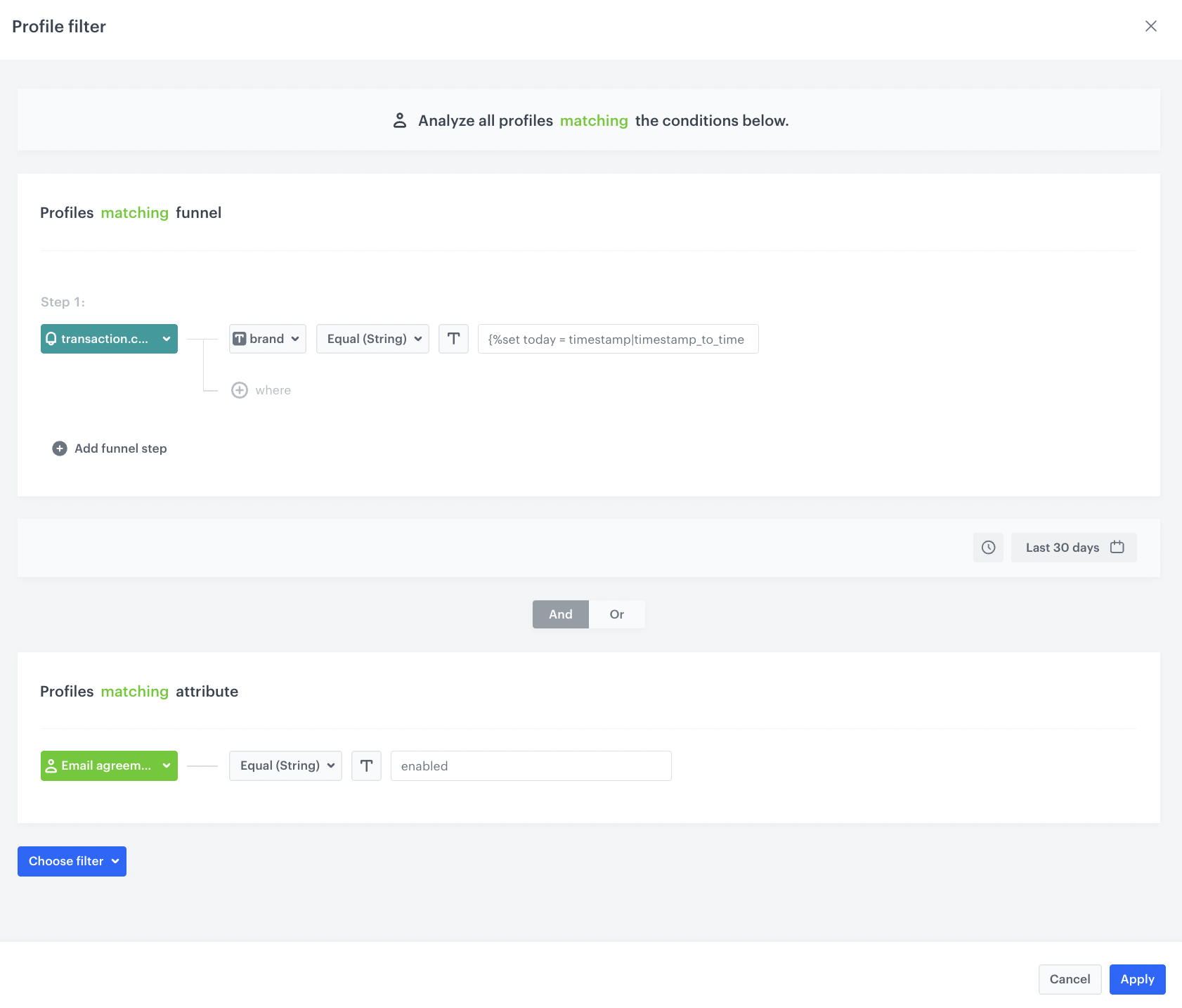 Audience node configuration