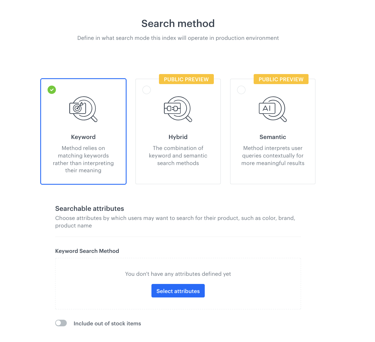 The view of creating new index