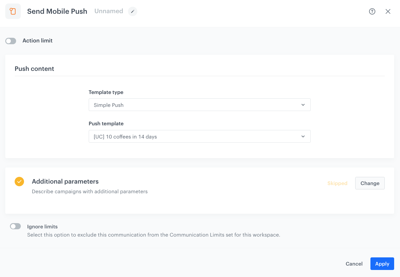 The Send Mobile Push node configuration