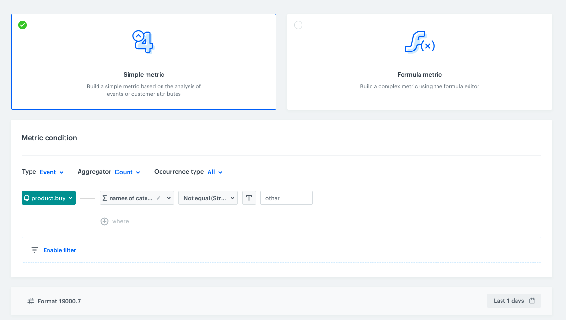 Metrics configuration