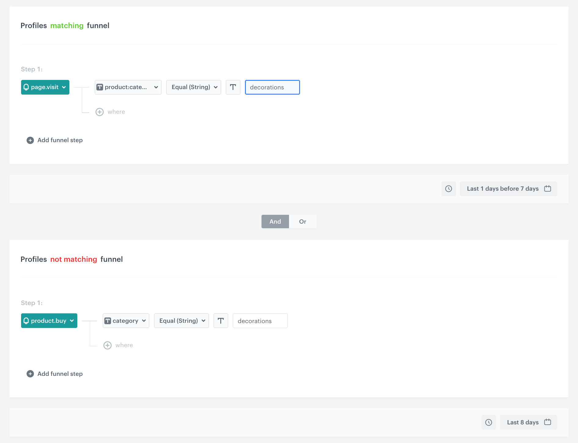 Configuration of the Audience node