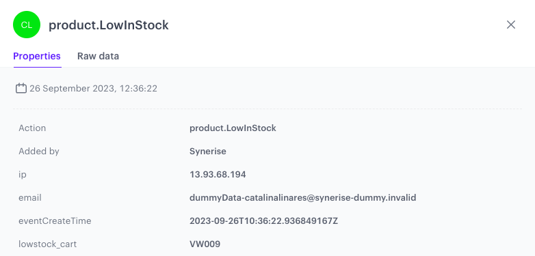 The view of the Profile filter node configuration